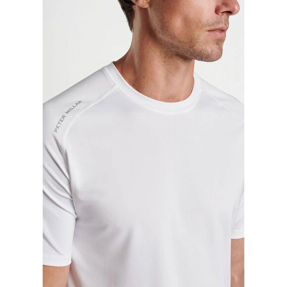 Peter Millar Crown Sport Aurora Performance White Lightweight Golf T-Shirt Men's - Picture 1 of 13